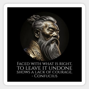 Faced with what is right, to leave it undone shows a lack of courage. - Confucius Magnet